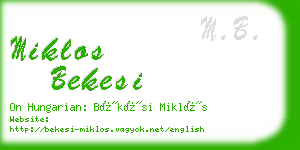 miklos bekesi business card